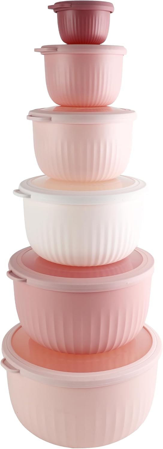 DISHFRONT Prep Bowls with Lids Set – 6-Piece Food Storage Bowl Collection, BPA-Free, Microwave & Dishwasher Safe