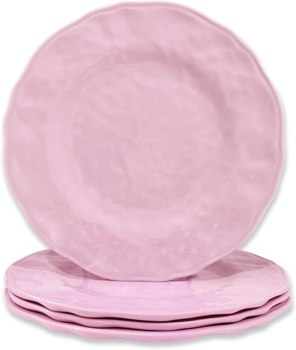 DISHFRONT 9-Inch Melamine Plates Set of 4 – Durable Lightweight Dinner Plates for Everyday Dining, Indoor & Outdoor Use