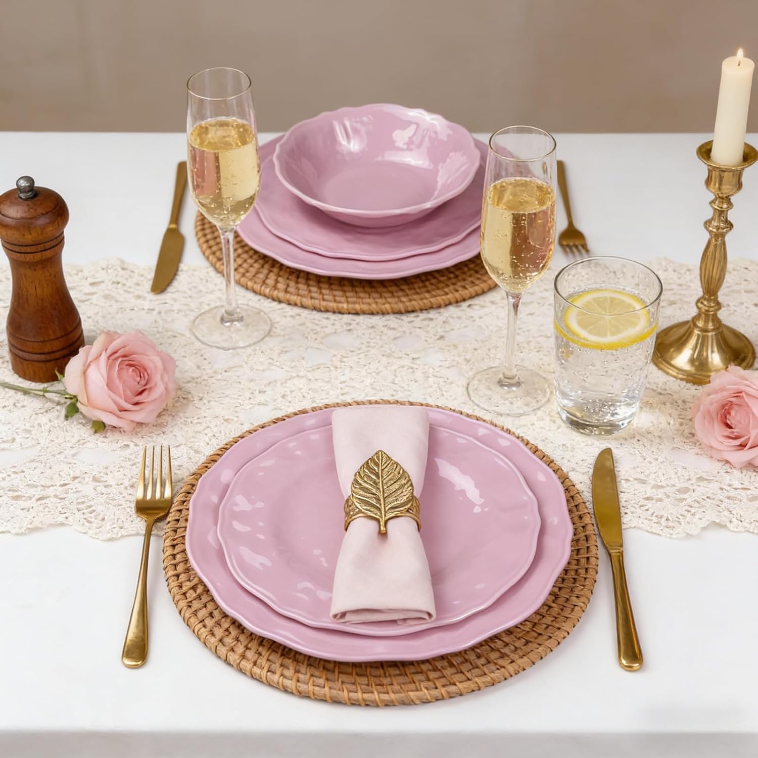 DISHFRONT 9-Inch Melamine Plates Set of 4 – Durable Lightweight Dinner Plates for Everyday Dining, Indoor & Outdoor Use