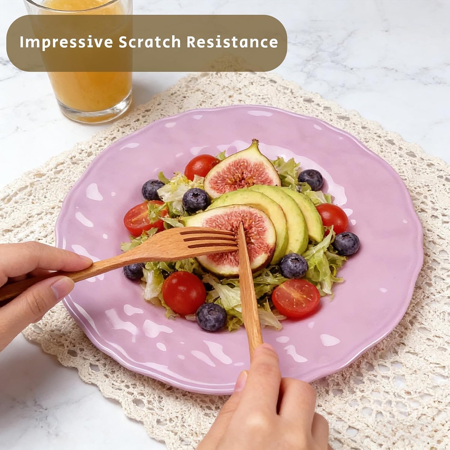 DISHFRONT 9-Inch Melamine Plates Set of 4 – Durable Lightweight Dinner Plates for Everyday Dining, Indoor & Outdoor Use