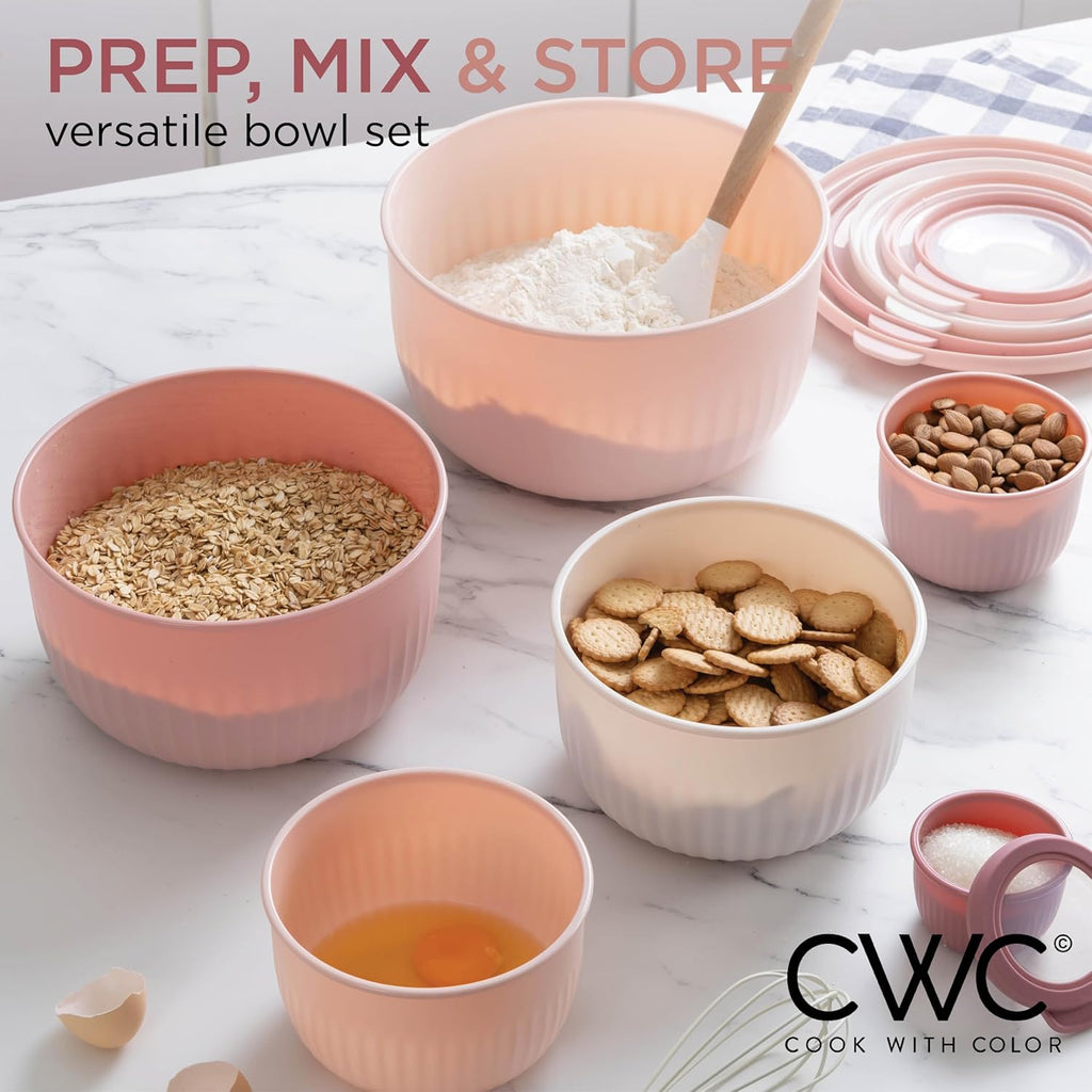 DISHFRONT Prep Bowls with Lids Set – 6-Piece Food Storage Bowl Collection, BPA-Free, Microwave & Dishwasher Safe