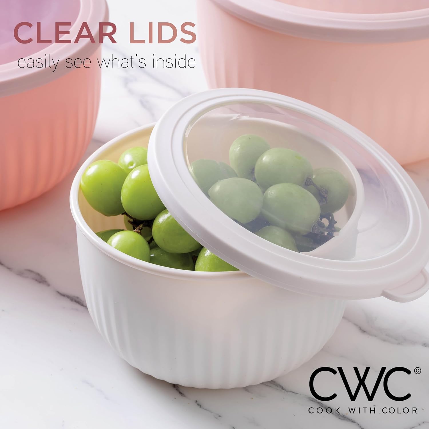 DISHFRONT Prep Bowls with Lids Set – 6-Piece Food Storage Bowl Collection, BPA-Free, Microwave & Dishwasher Safe