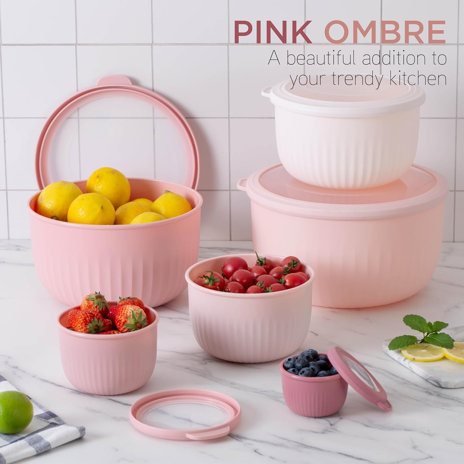 DISHFRONT Prep Bowls with Lids Set – 6-Piece Food Storage Bowl Collection, BPA-Free, Microwave & Dishwasher Safe