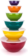 Melamine Mixing Bowls with Lids 12-Piece Set | 6 Bowls & 6 Lids | DISHFRONT