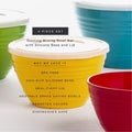 DISHFRONT Mixing Bowl Set with Lids – Nesting Plastic Bowls with Seal-Tight Leak-Proof Lids for Mixing, Serving & Food Storage