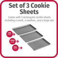 DISHFRONT Nonstick Baking Sheet Set – 3-Piece Heavy-Duty Steel Cookie & Baking Pan Set