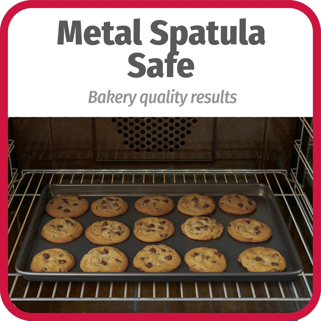 DISHFRONT Nonstick Baking Sheet Set – 3-Piece Heavy-Duty Steel Cookie & Baking Pan Set