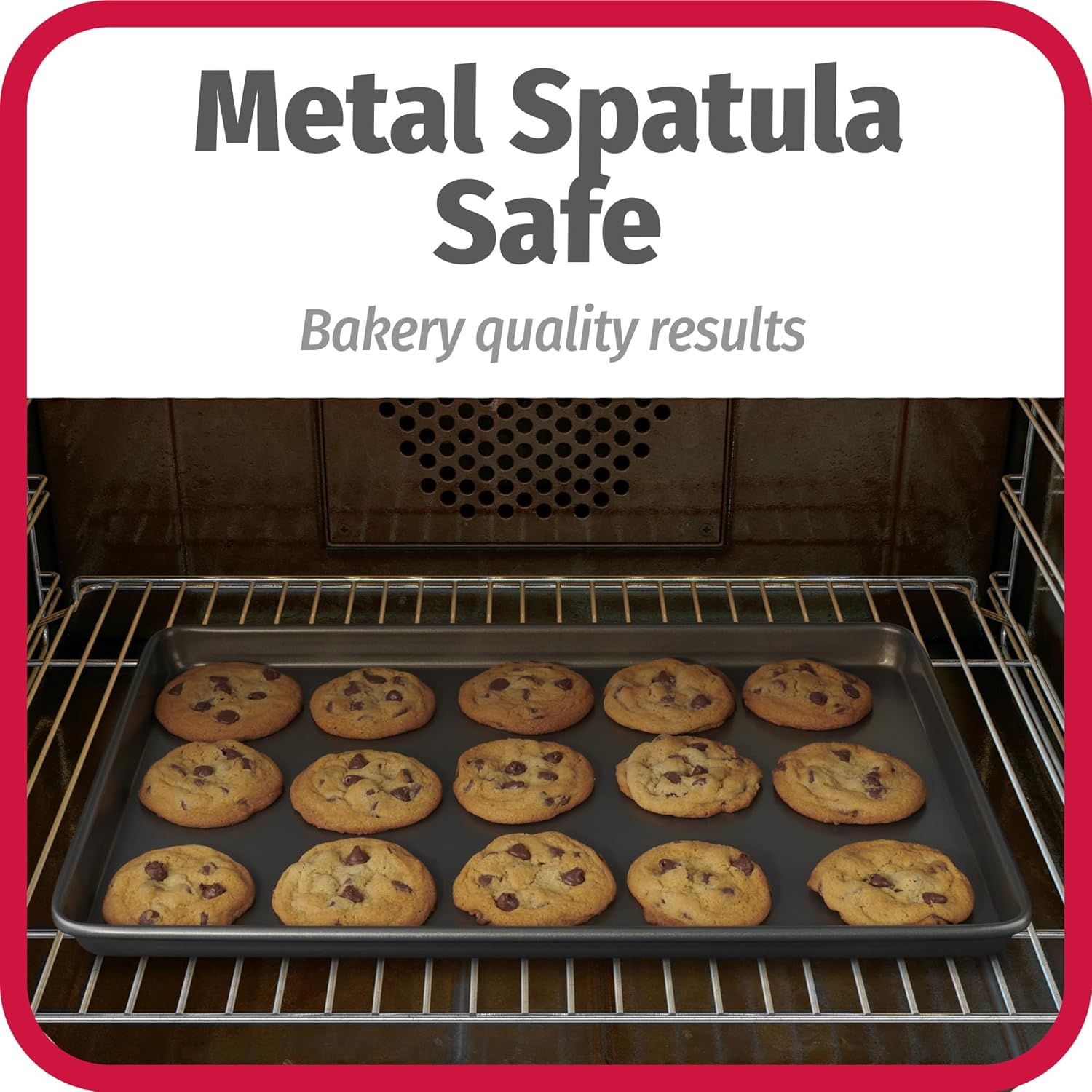 DISHFRONT Nonstick Baking Sheet Set – 3-Piece Heavy-Duty Steel Cookie & Baking Pan Set