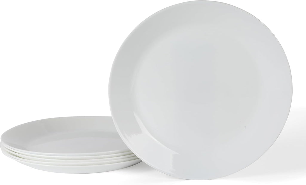 DISHFRONT3 Opalton Dinner Plates 6-Piece 10-Inch Plate Set – Elegant Everyday Dining Plates