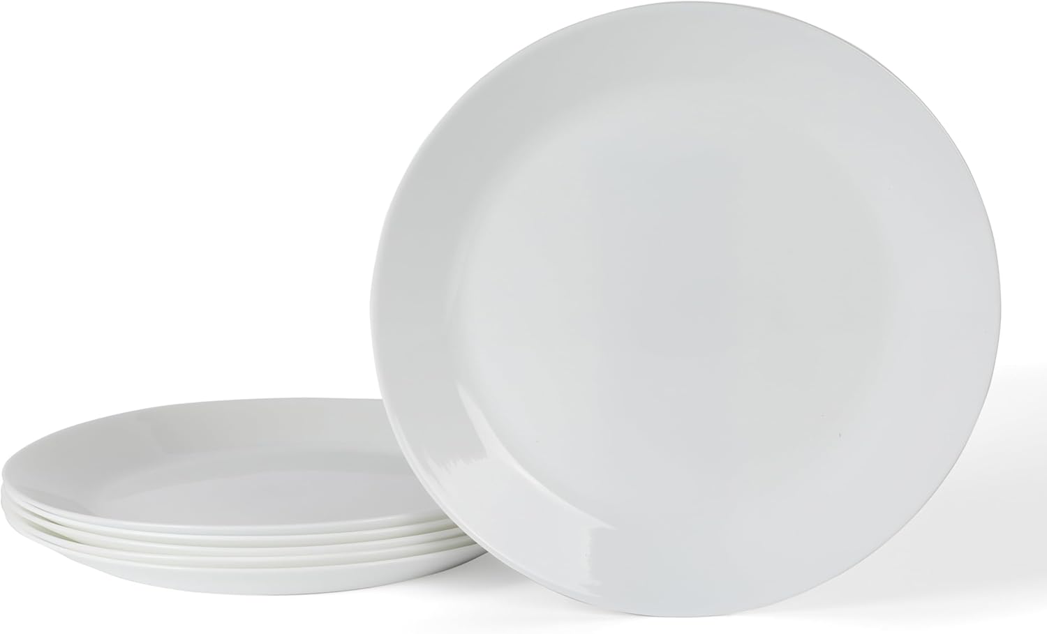 DISHFRONT3 Opalton Dinner Plates 6-Piece 10-Inch Plate Set – Elegant Everyday Dining Plates