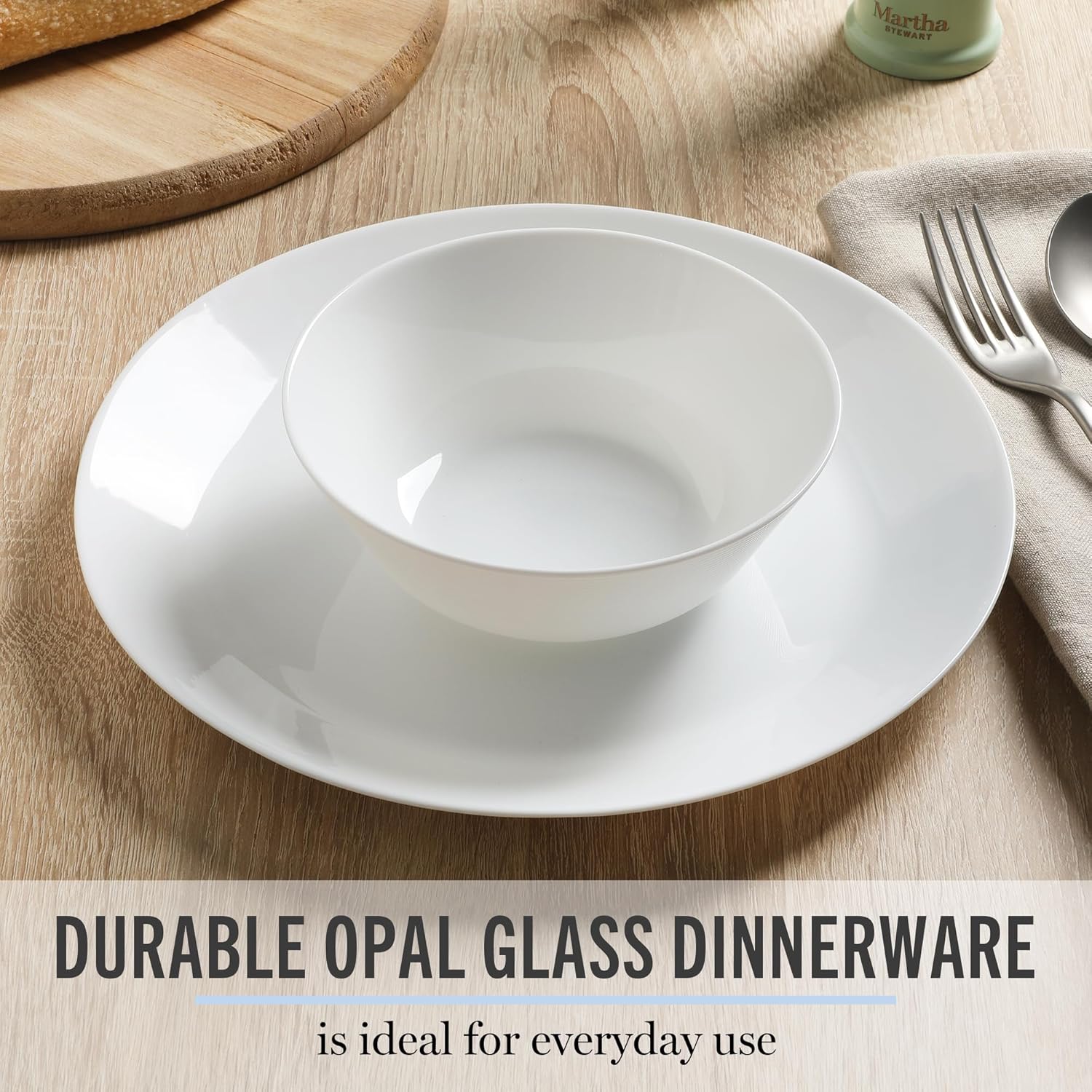DISHFRONT3 Opalton Dinner Plates 6-Piece 10-Inch Plate Set – Elegant Everyday Dining Plates