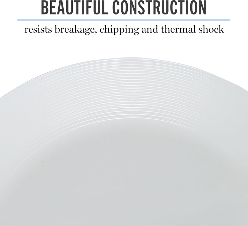 DISHFRONT3 Opalton Dinner Plates 6-Piece 10-Inch Plate Set – Elegant Everyday Dining Plates