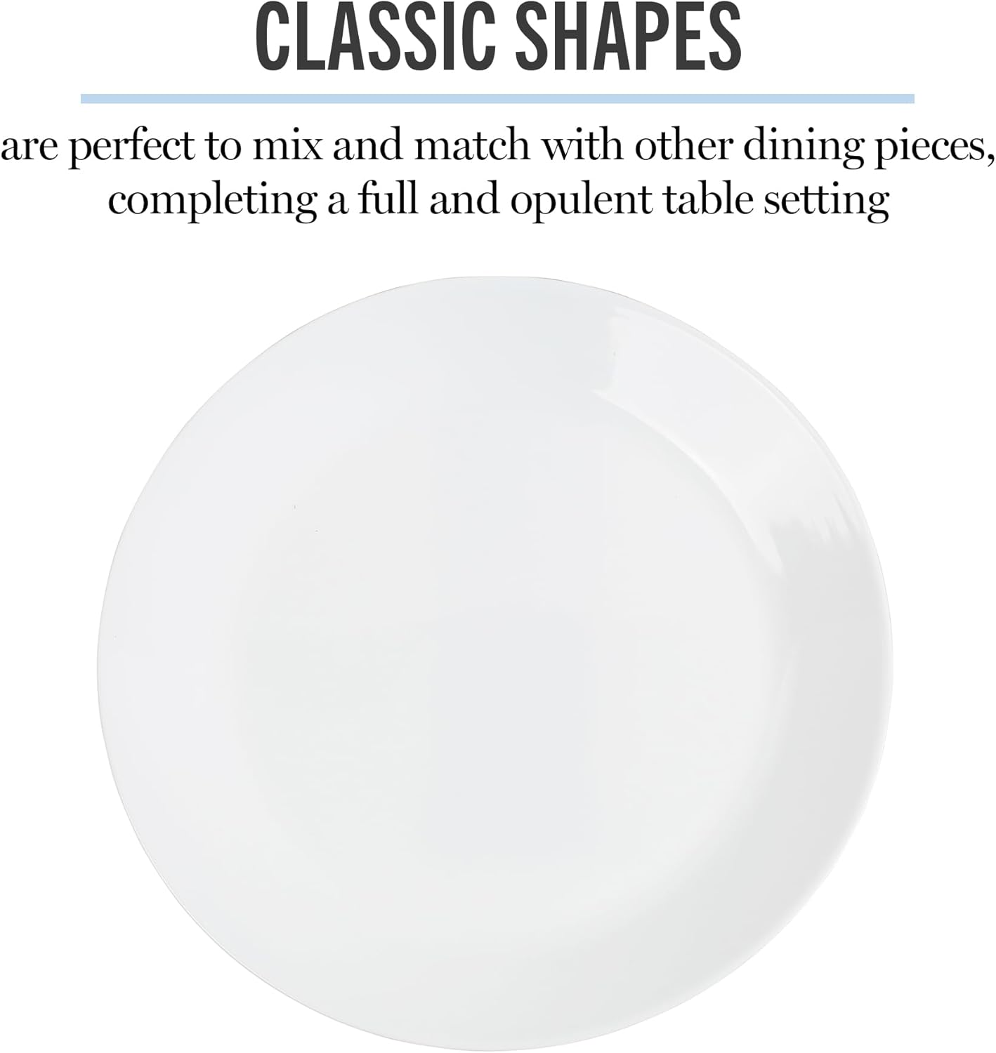 DISHFRONT3 Opalton Dinner Plates 6-Piece 10-Inch Plate Set – Elegant Everyday Dining Plates