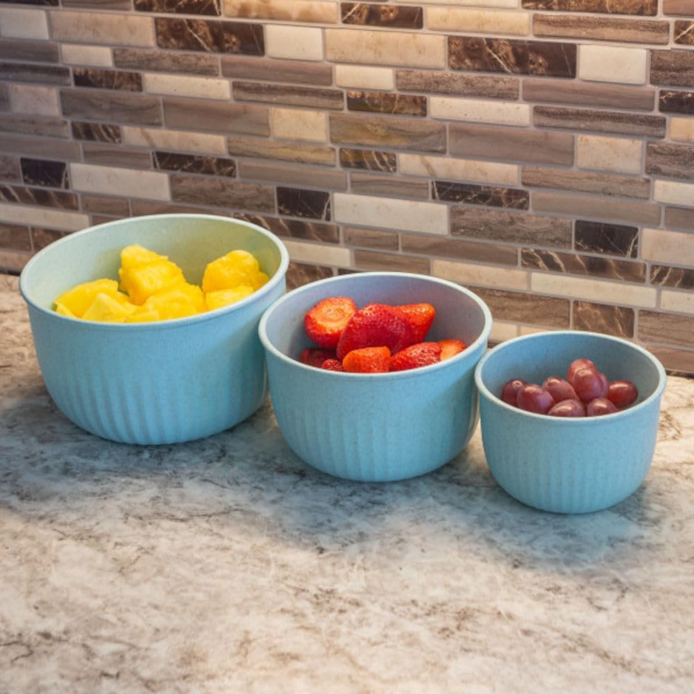 DISHFRONT Set of 3 Bowls with Lids – Microwave & Freezer Safe Food Storage Bowl Set